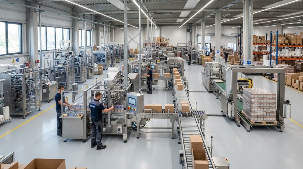 Smart packaging machinery manufacturing line